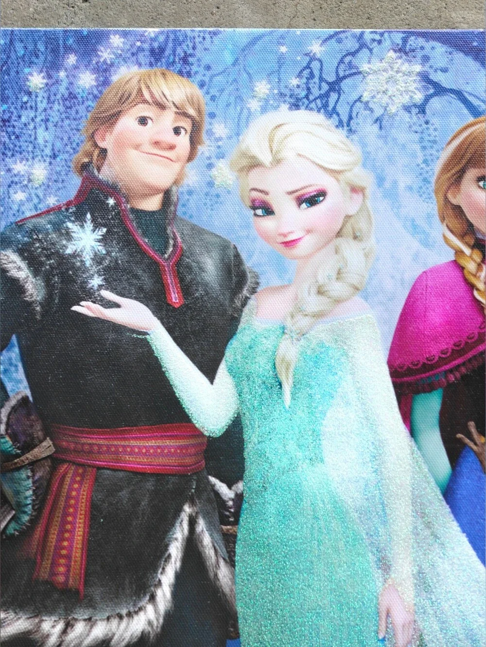 Disney's Frozen Anna, Elsa, Sven, Olaf And Kristoff 26 x 10 Matted  Print